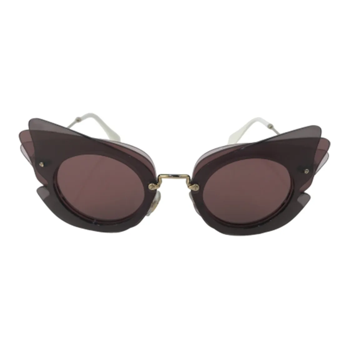 MIU MIU Metal Irregular Shape sunglasses running Women's Red