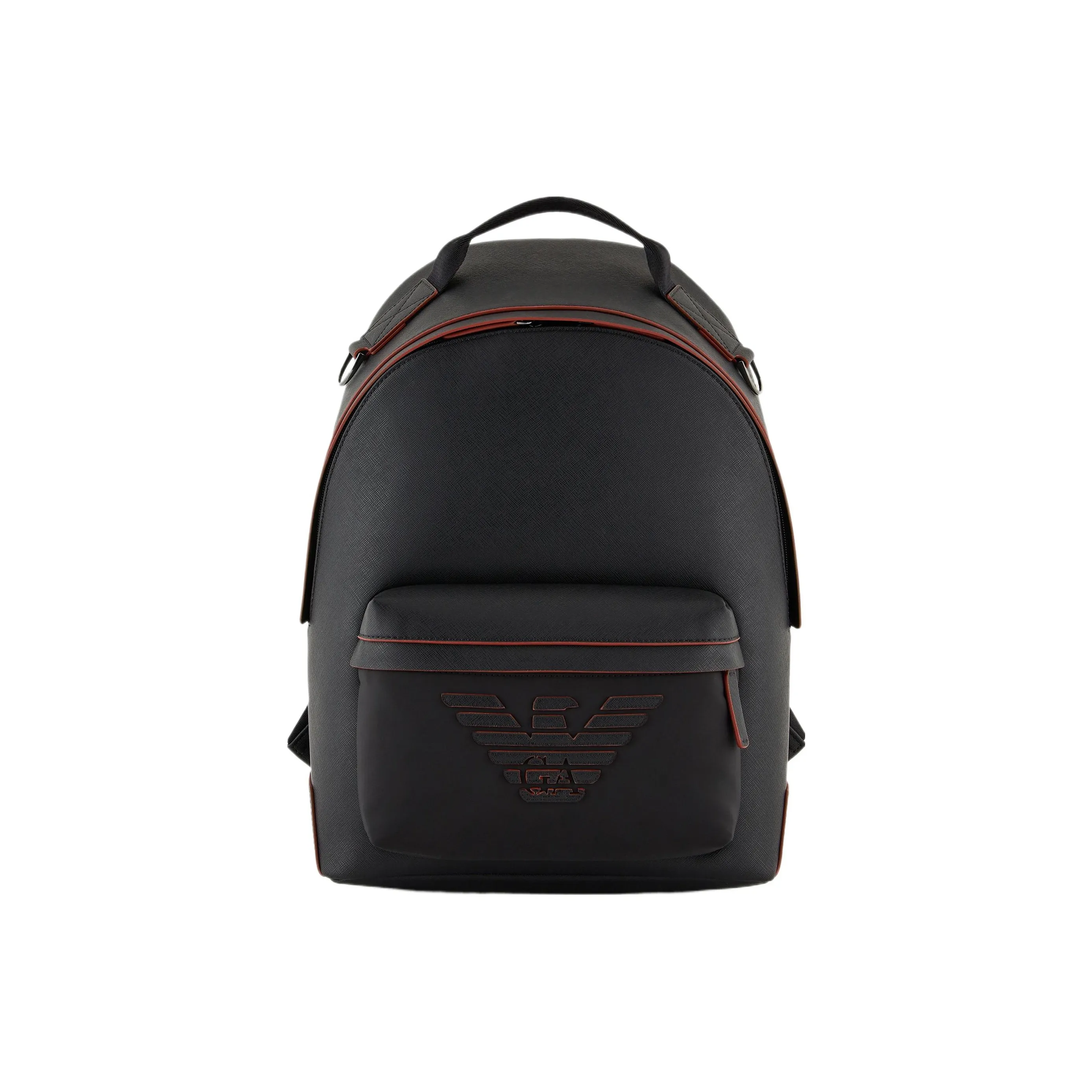 EMPORIO ARMANI Sustainable Series Recycled Nylon Backpack Medium Size Men's Black Red