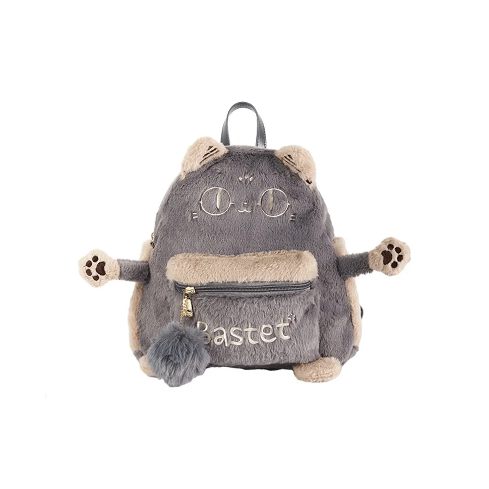 Британский музей Anderson Cat и ее друзья серия Плюшевый рюкзак среднего размера унисекс бежевый хаки