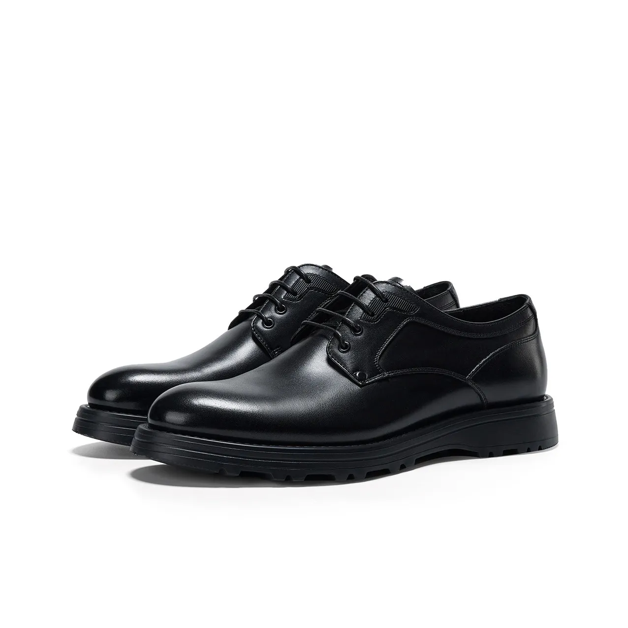 HALEBOSS Casual Leather Shoes Men's Low Top Black/Brown