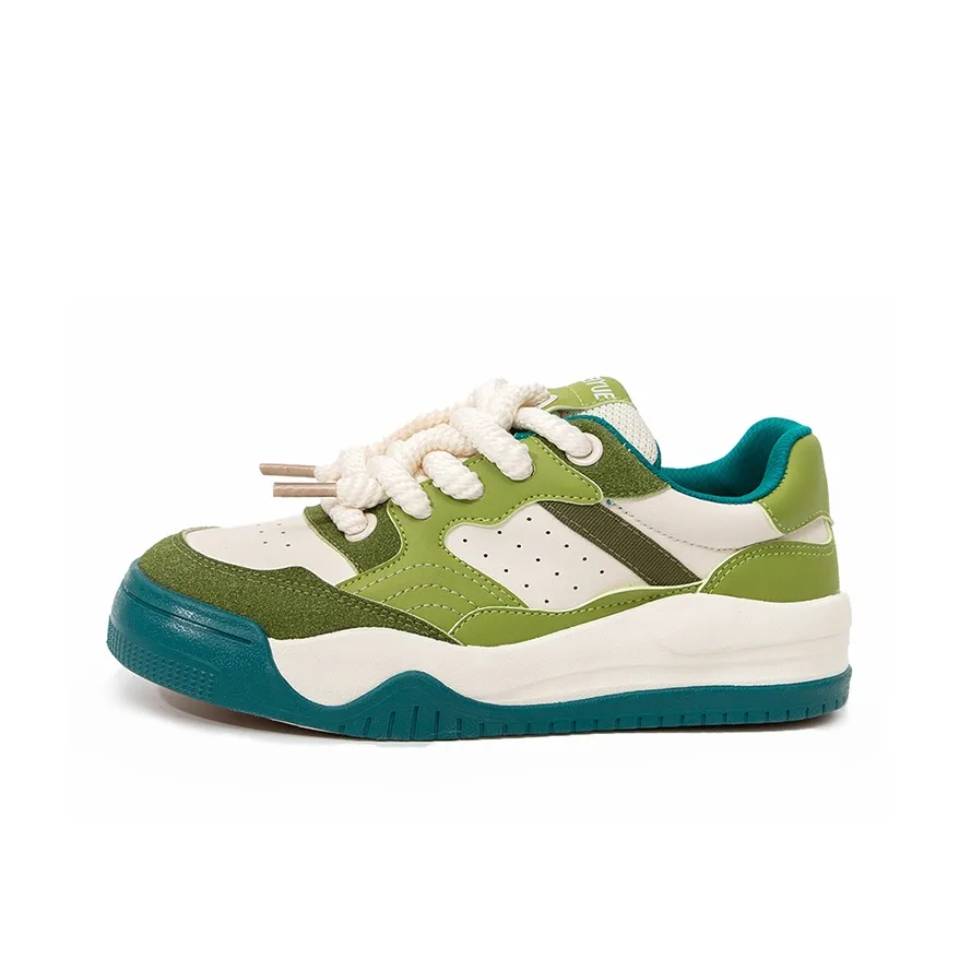 Feiyue Slip Resistant, Abrasion Resistant, Breathable Low Top Skateboard Shoes Women's Green Beige