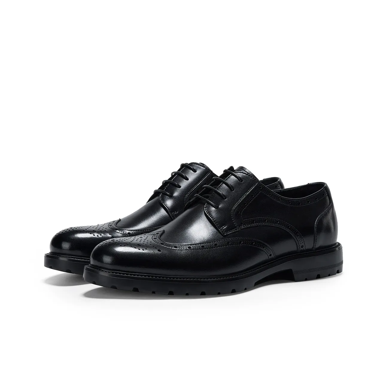 HALEBOSS Dress Shoes Men Low Top Black/Brown