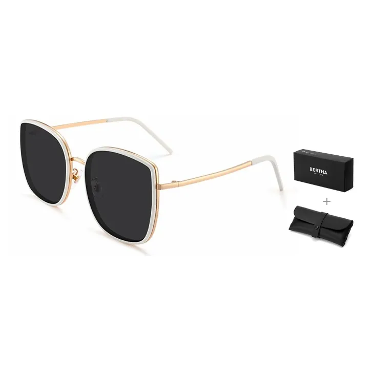 BERTHA Square Sunglasses Women's White Black Green Pink