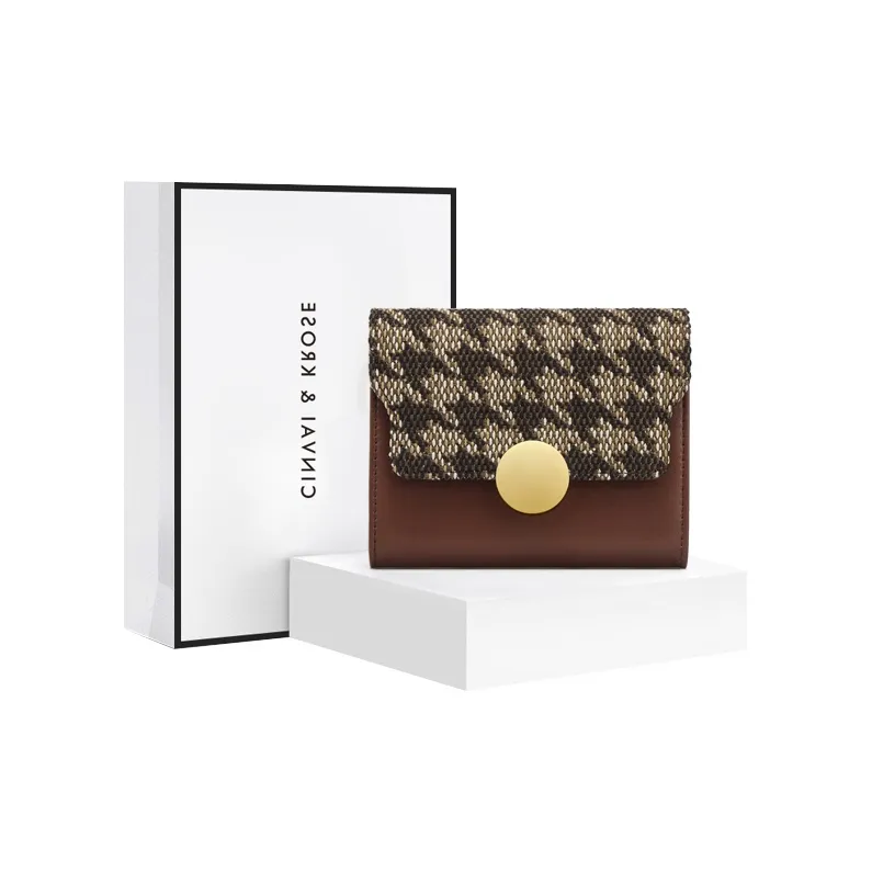 Simvay Clos Ткань Синтетическая кожа Кошелек Кошелек для монет Держатель для карт Сумка для удостоверения личности Кошелек Обычный Женский Коричневый