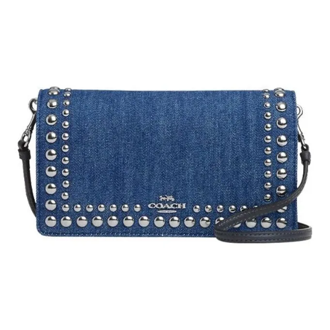 COACH Anna Деним Сумка через плечо Клатч Кошелек Обычный Женские Джинсовый синий