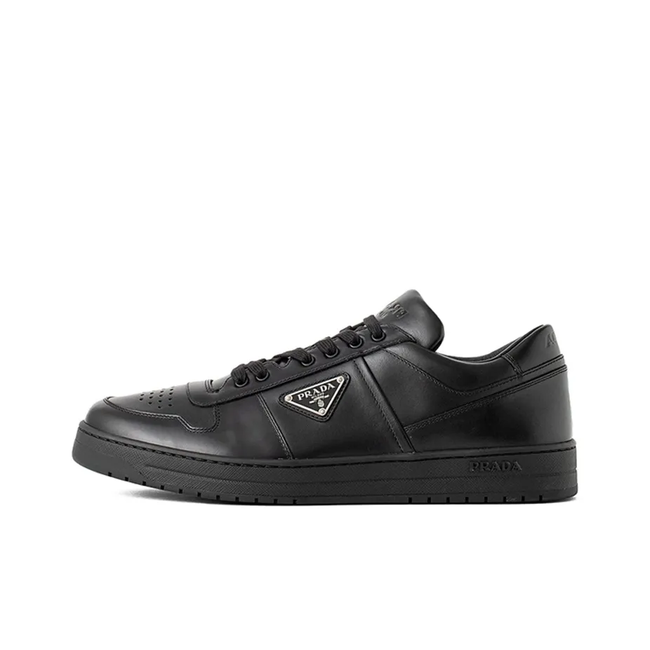 PRADA Wear Resistant Low Top Skateboard Shoes Men's Black