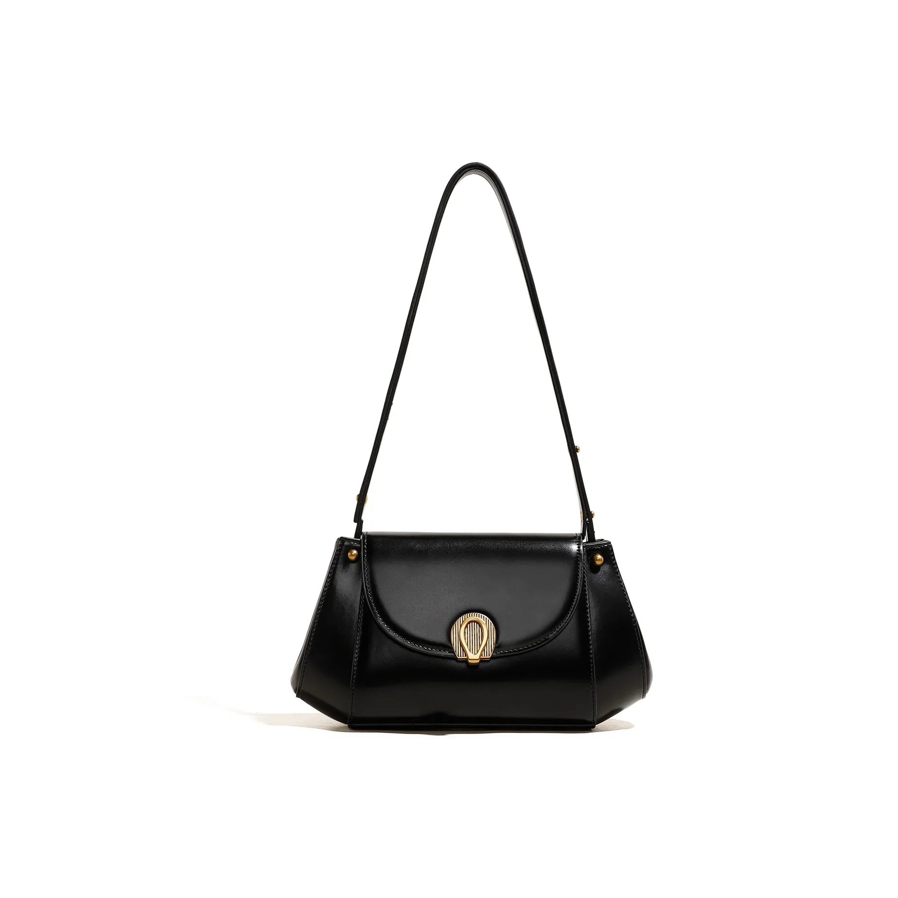 MIMIKISS Cow Leather Shoulder Bag Women's Black