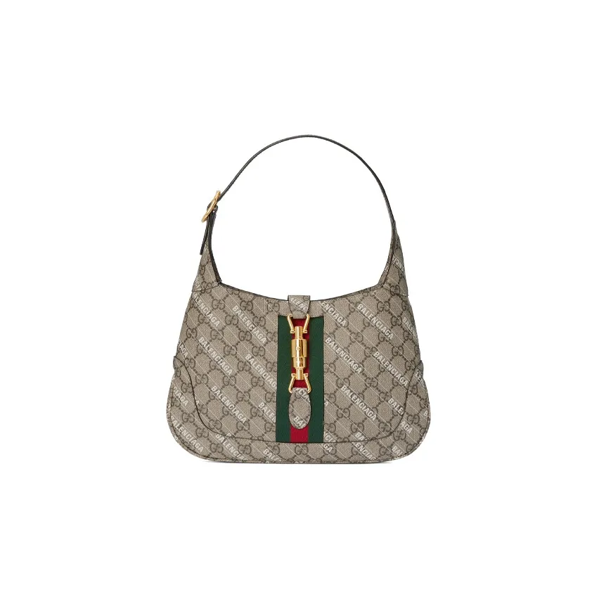 GUCCI Jackie 1961 Canvas Shoulder Bag, Crescent Shoulder Bag Women's
