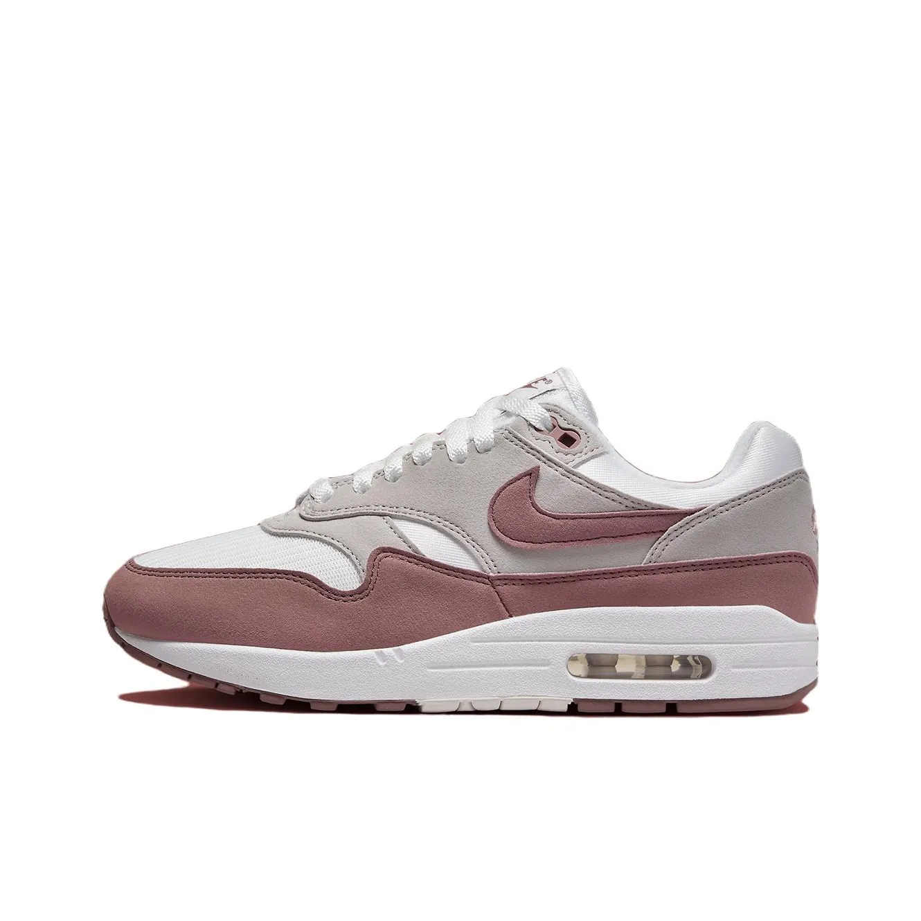 Nike Air Max 1 'Дымчато-лиловый' Устойчивый к истиранию Низкий Топ Casual Женский Белый Серый Красный