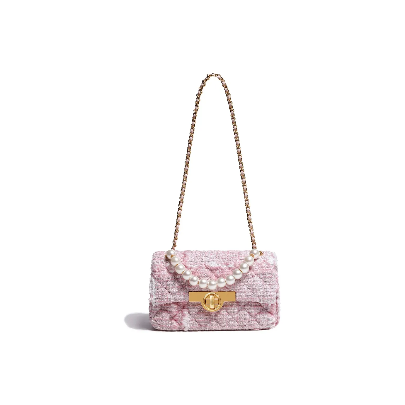 Miss Kung Шерстяная сумка с цепочкой жемчужная сумка сумка через плечо женская розовая