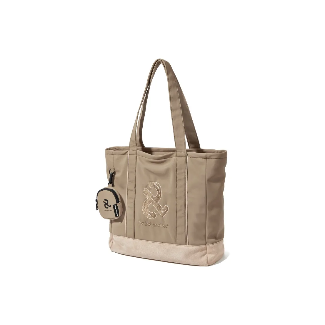 LIVEBOX EN DIRECT Nylon Commute Bag Shoulder Bag Tote Bag Shopping Bag Regular Women's Ecru+Green Khaki Navy Blue+Brown