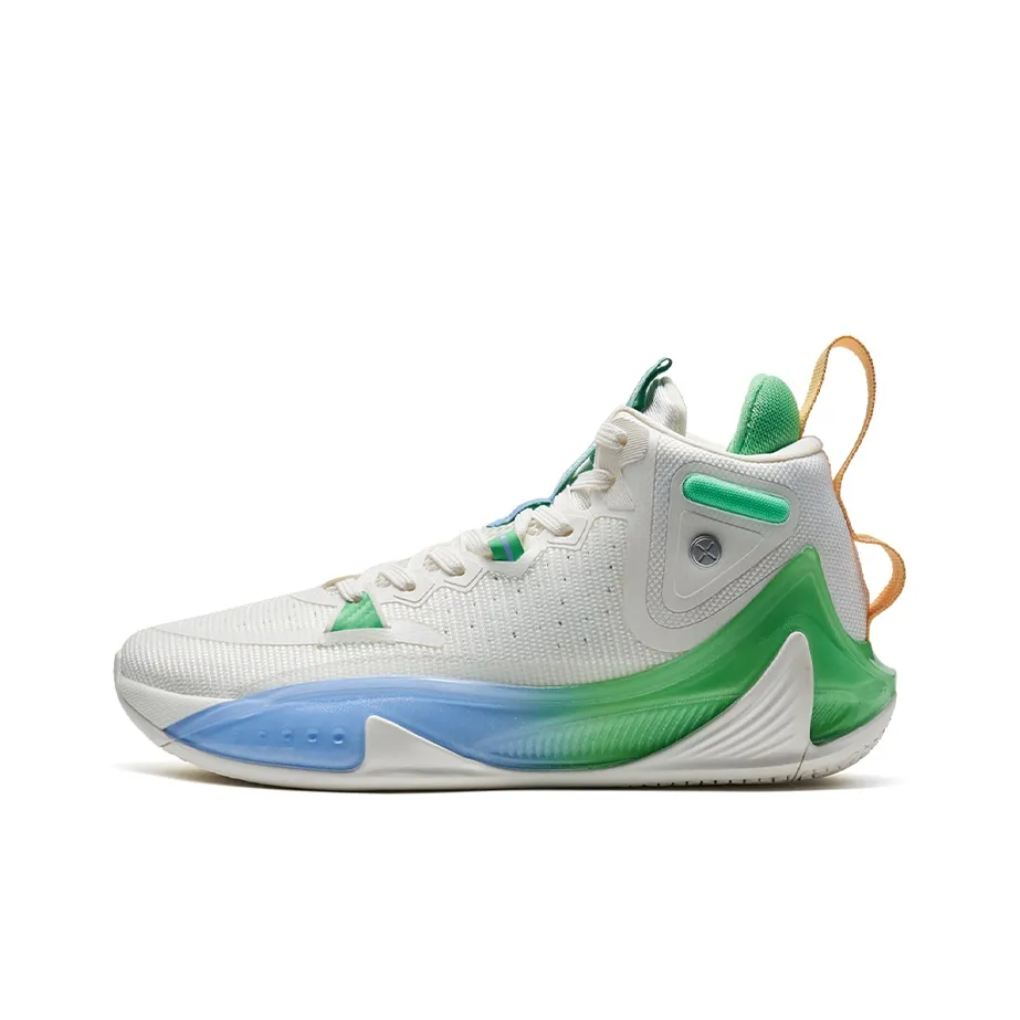 XTEP Flying Shark 2nd Generation Высокие Баскетбольные Кроссовки Мужские Парус Белый LIKE Розовый Зеленый