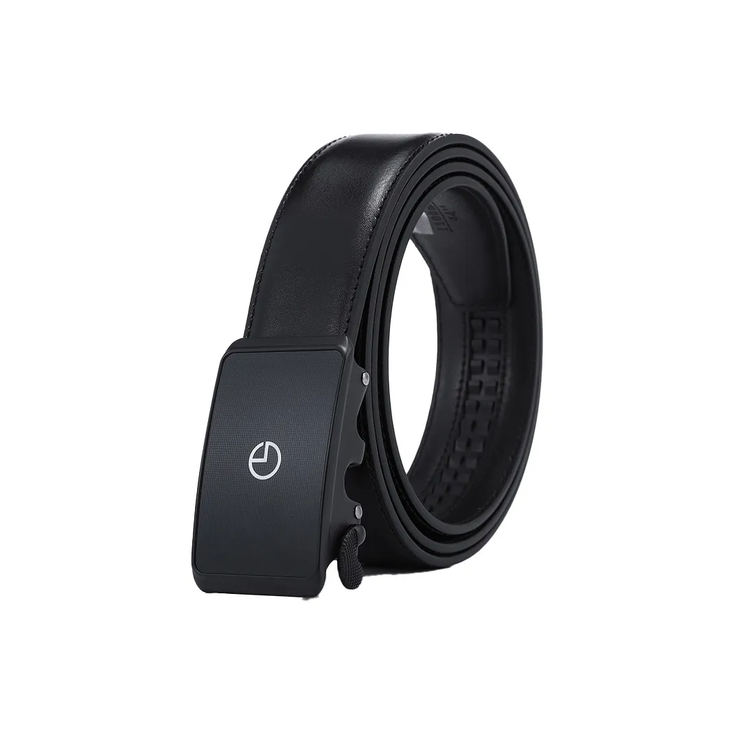 GOLDLION Cow Leather Belts Men's Matte Black/Black 3.2CM