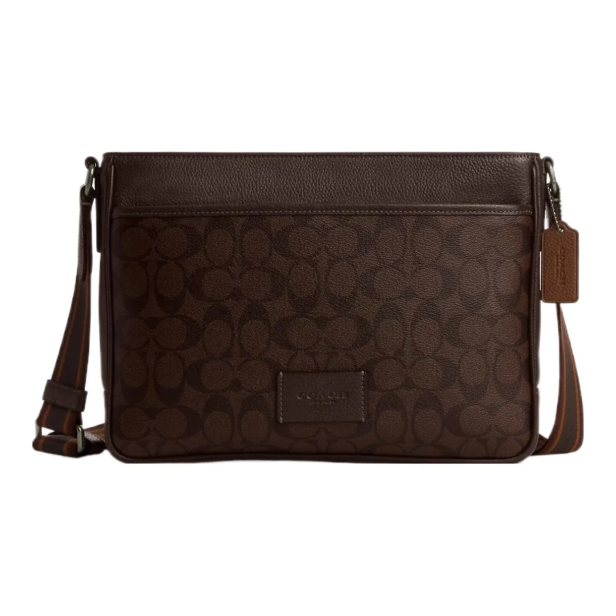 COACH Canvas With Leather Shoulder Bag, Crossbody Bag Tubas Men's Bronze