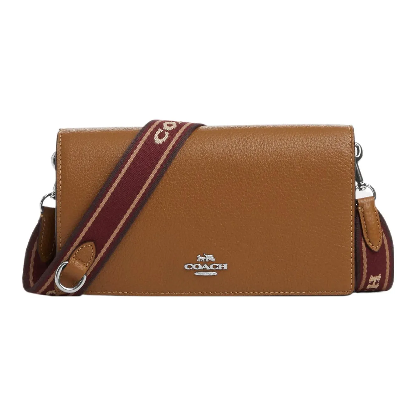 COACH Anna Сумка-конверт из галечной кожи сумка через плечо маленькая женская коричневая