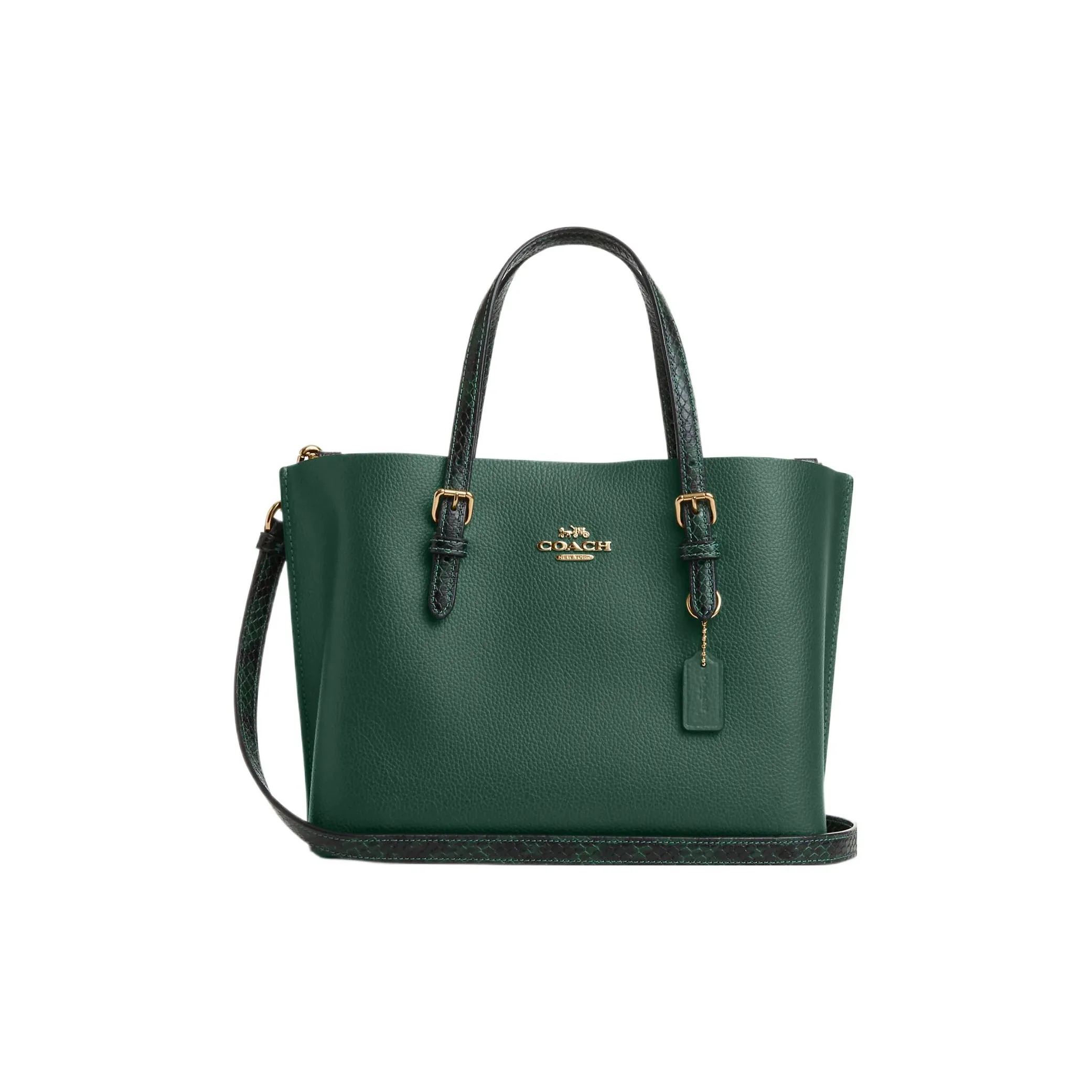 COACH Darcie Кожа Тоут Сумка Сумка для покупок Сумка на плечо Сумка среднего размера Женская Черная сосна