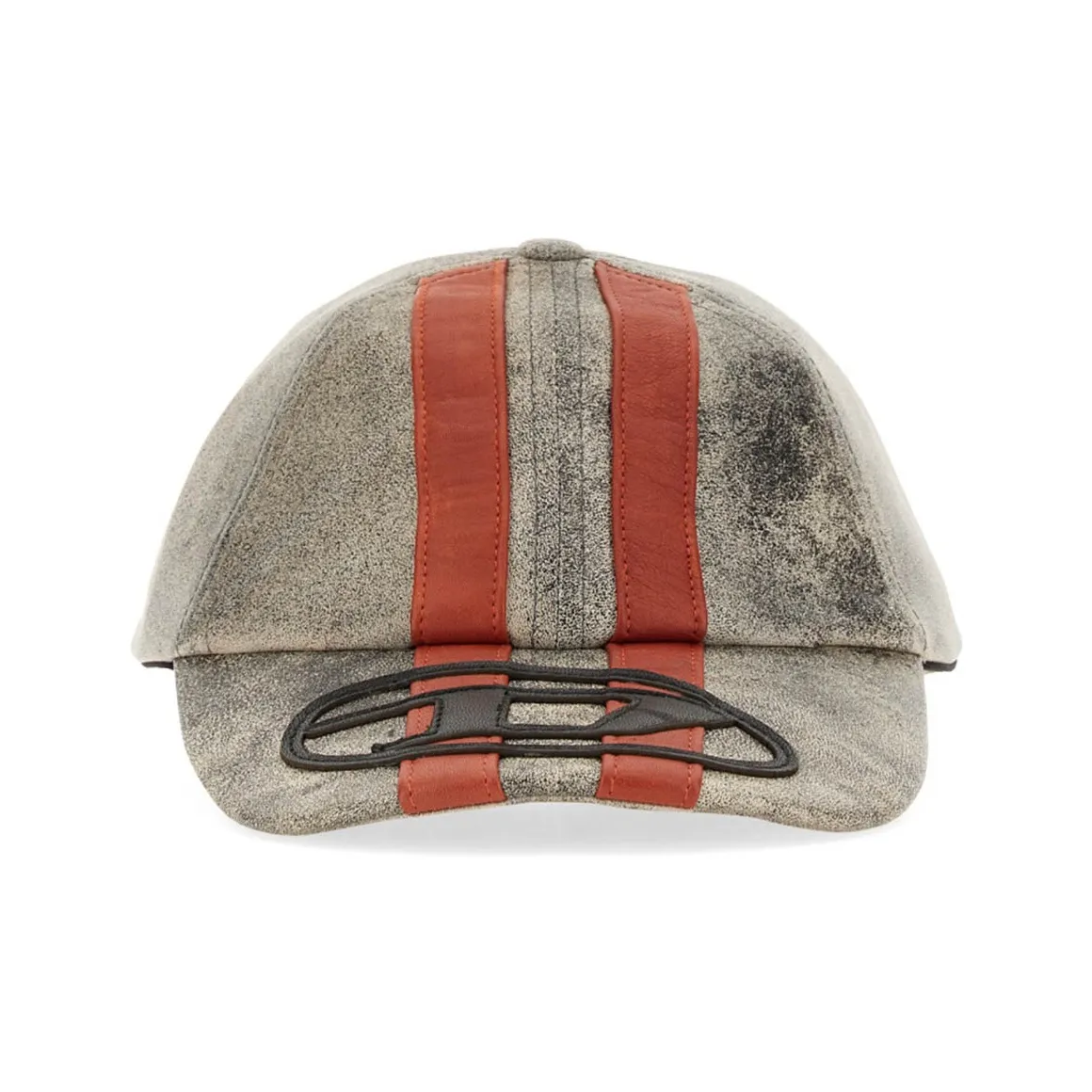 DIESEL C Olav Logo patch Leather Cap