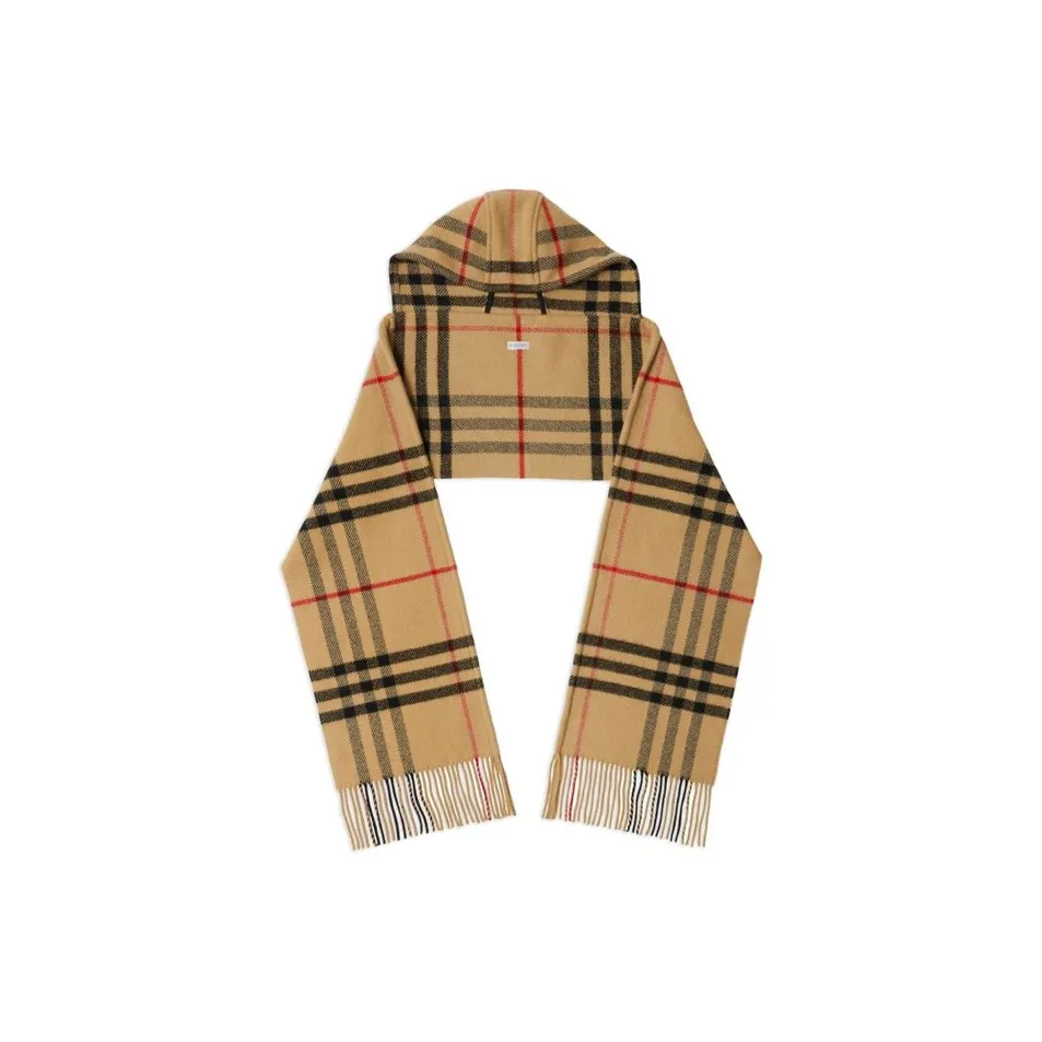 Burberry Checked Fringed Edge Scarf