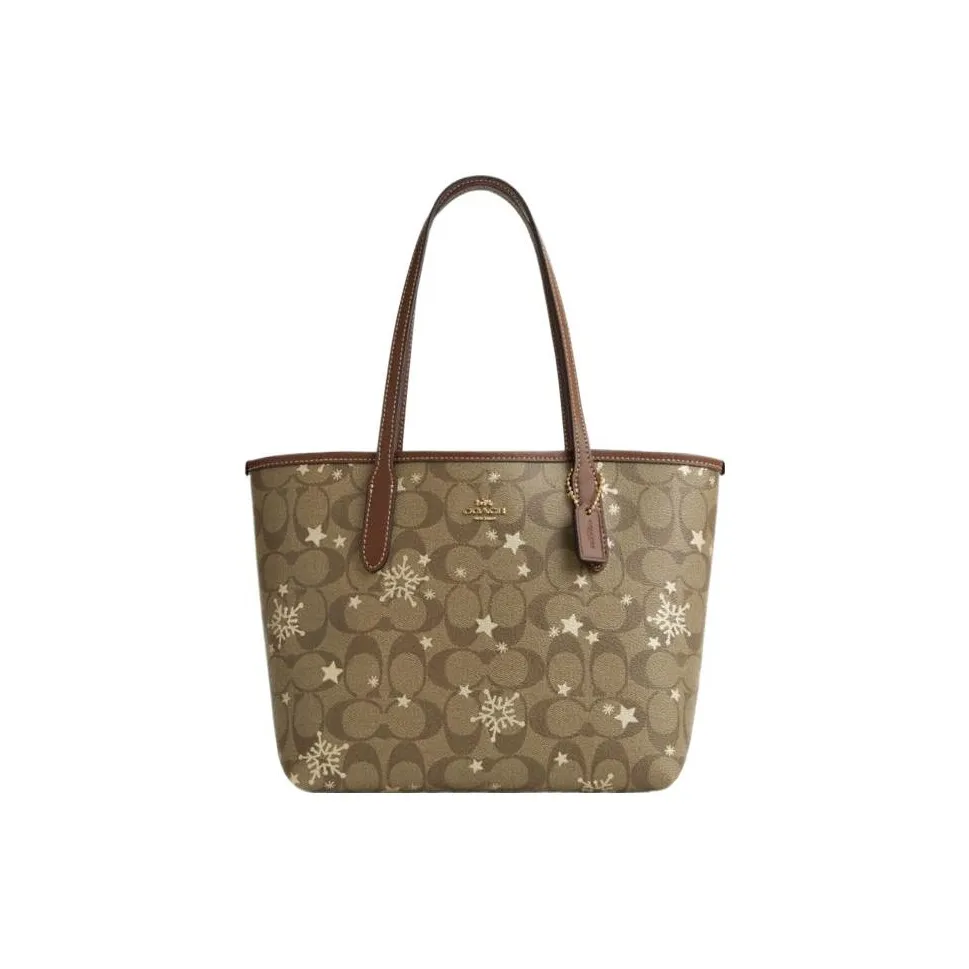 COACH Городской Многоцветный Кожа Тоут Сумка Сумка для покупок Сумка на плечо Женская Хаки