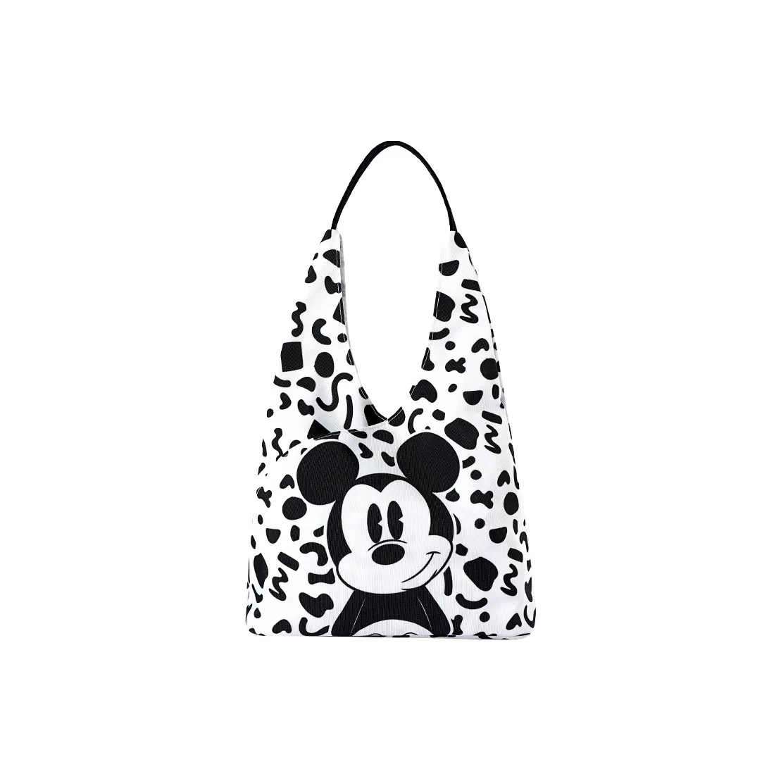 MESUCA Disney Collaboration Canvas Bag, Shoulder Bag Women's Black & White