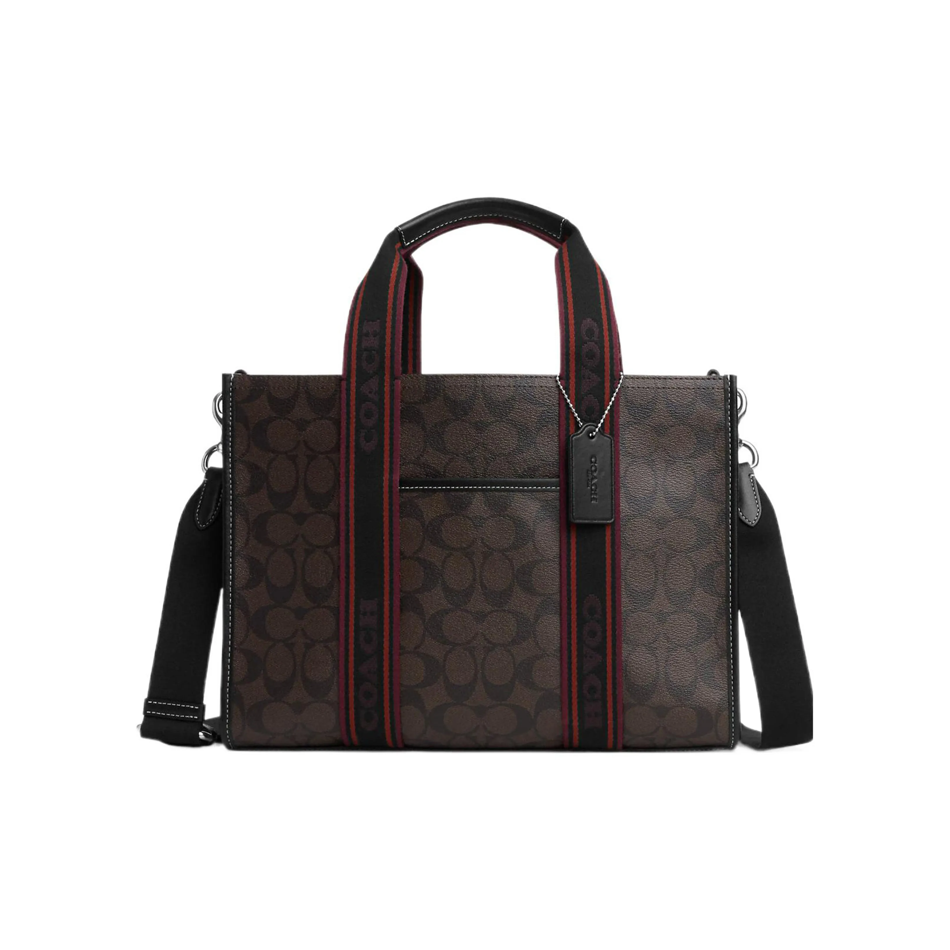 COACH Canvas With Leather Tote Bag, Shopping Bag, Shoulder Bag, Crossbody Bag, Handbag Large Size Women's Coffee