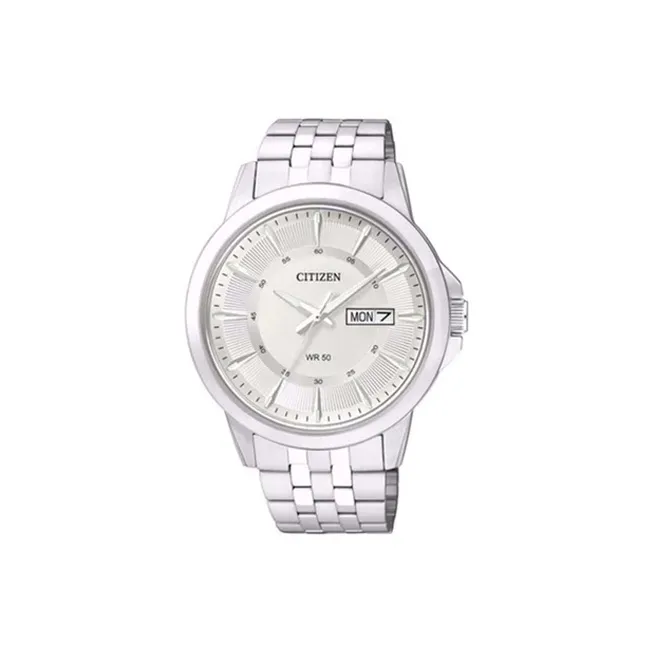 CITIZEN Кварцевый механизм ремешок из нержавеющей стали мужские часы серебристый циферблат