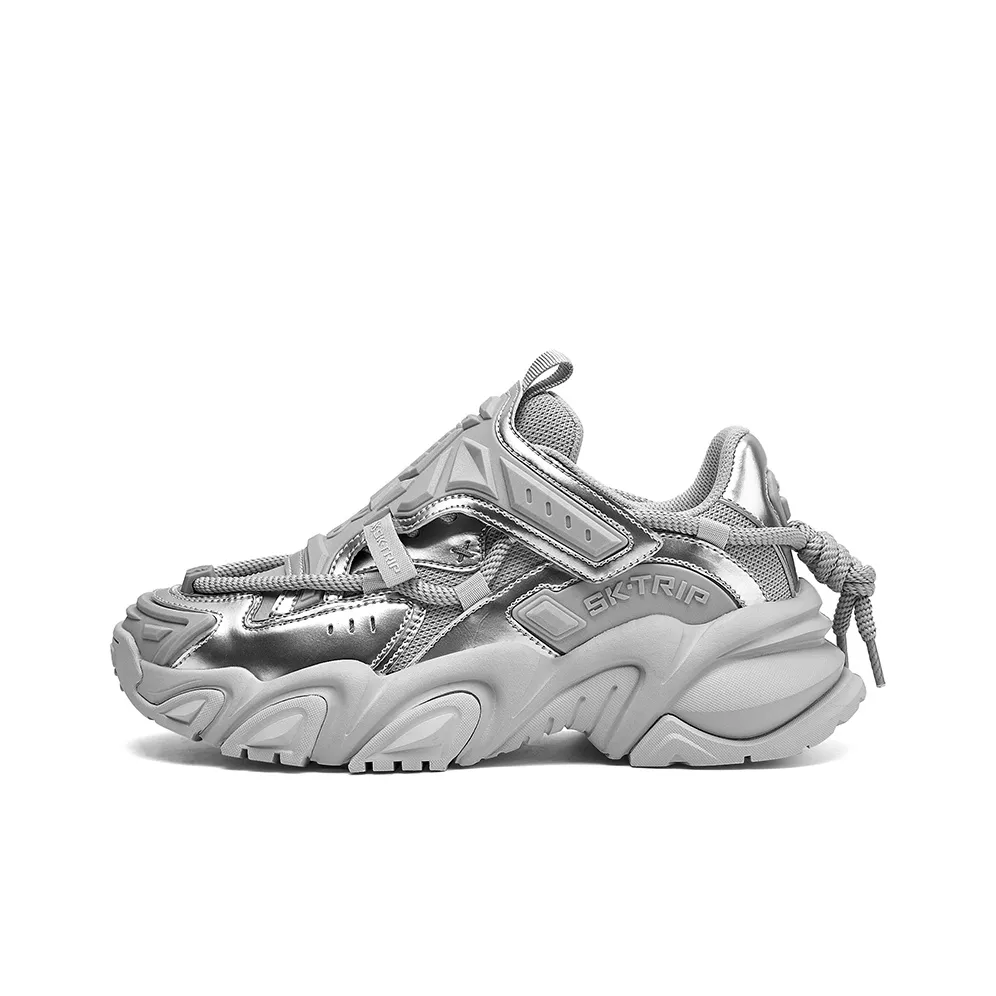 SK.TRIP Mecha Low Top Chunky Sneakers Men's Titanium Gray