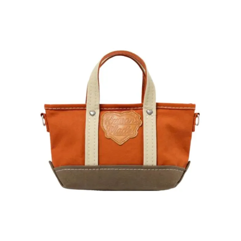 HUMAN MADE Cotton Tote Bag, Shopping Bag, Portable Crossbody Bag, Shoulder Bag Women's Orange