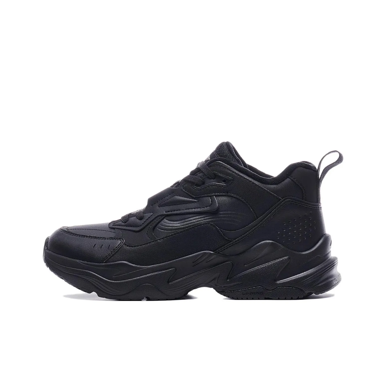 LiNing Defender Slip Resistant Mid Top Casual Shoes Men's Black Fleece Lined