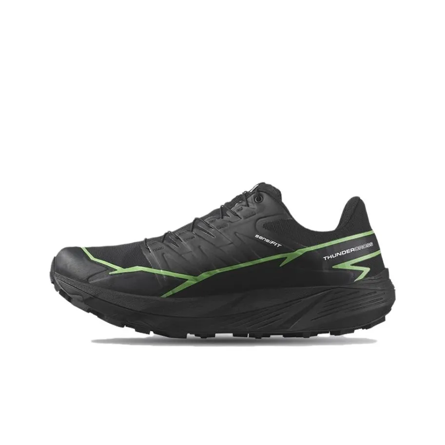 SALOMON Thundercross Амортизация Износостойкие Низкие Кроссовки для Бега Унисекс Черный Зеленый