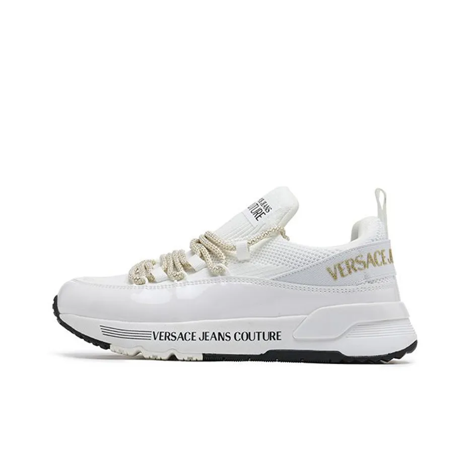 VERSACE JEANS Couture Wear Resistant Low Top Casual Shoes Women's White