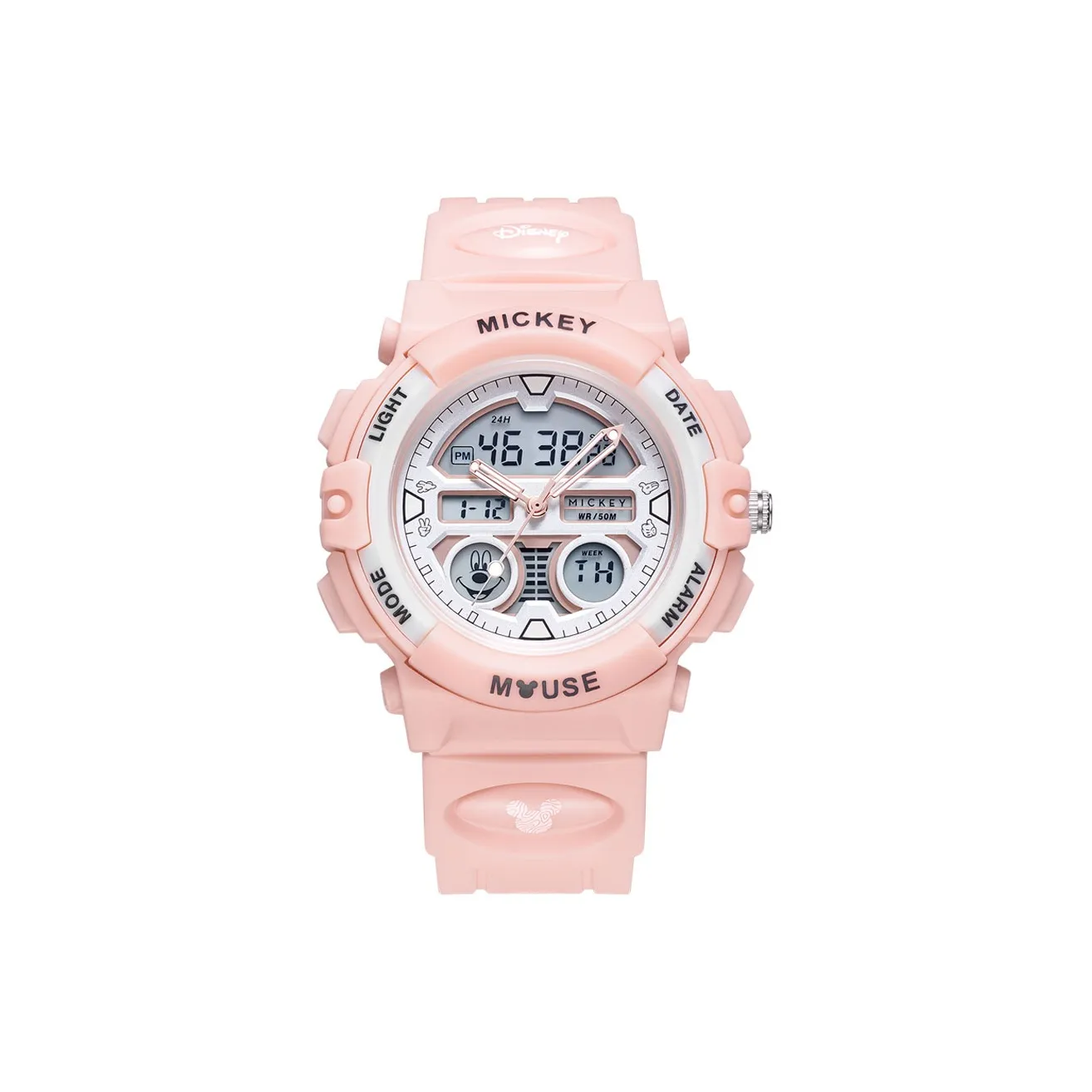 Disney Mickey Series Электронный механизм Силиконовый ремешок Часы Женские Белый циферблат MK 15155P