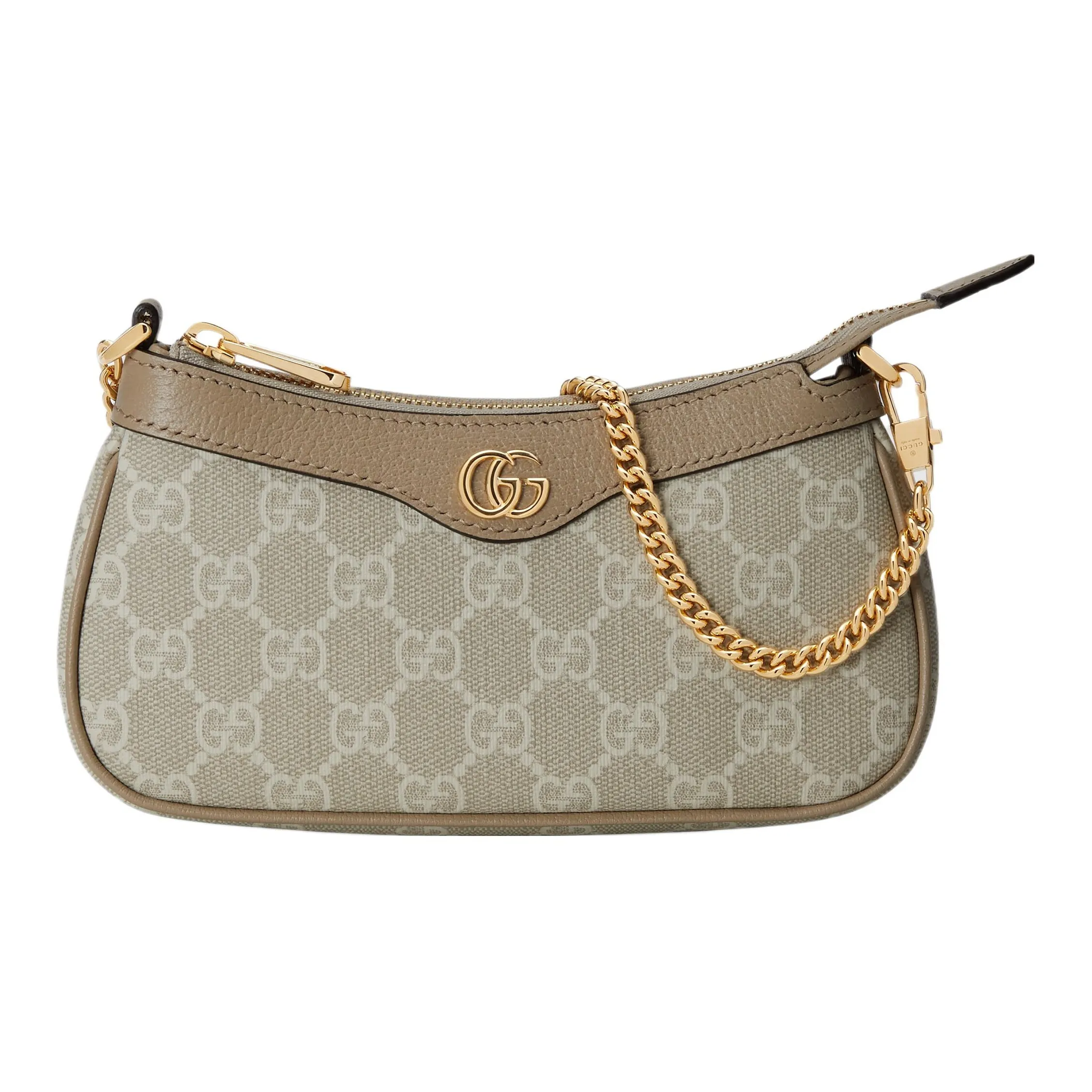 GUCCI Ophidia Canvas With Leather Finish Handbag Shoulder Bag Mini Women's Beige