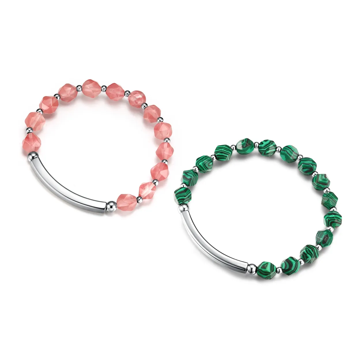 CIROCCO Malachite Watermelon Crystal Bracelets Unisex Good Luck