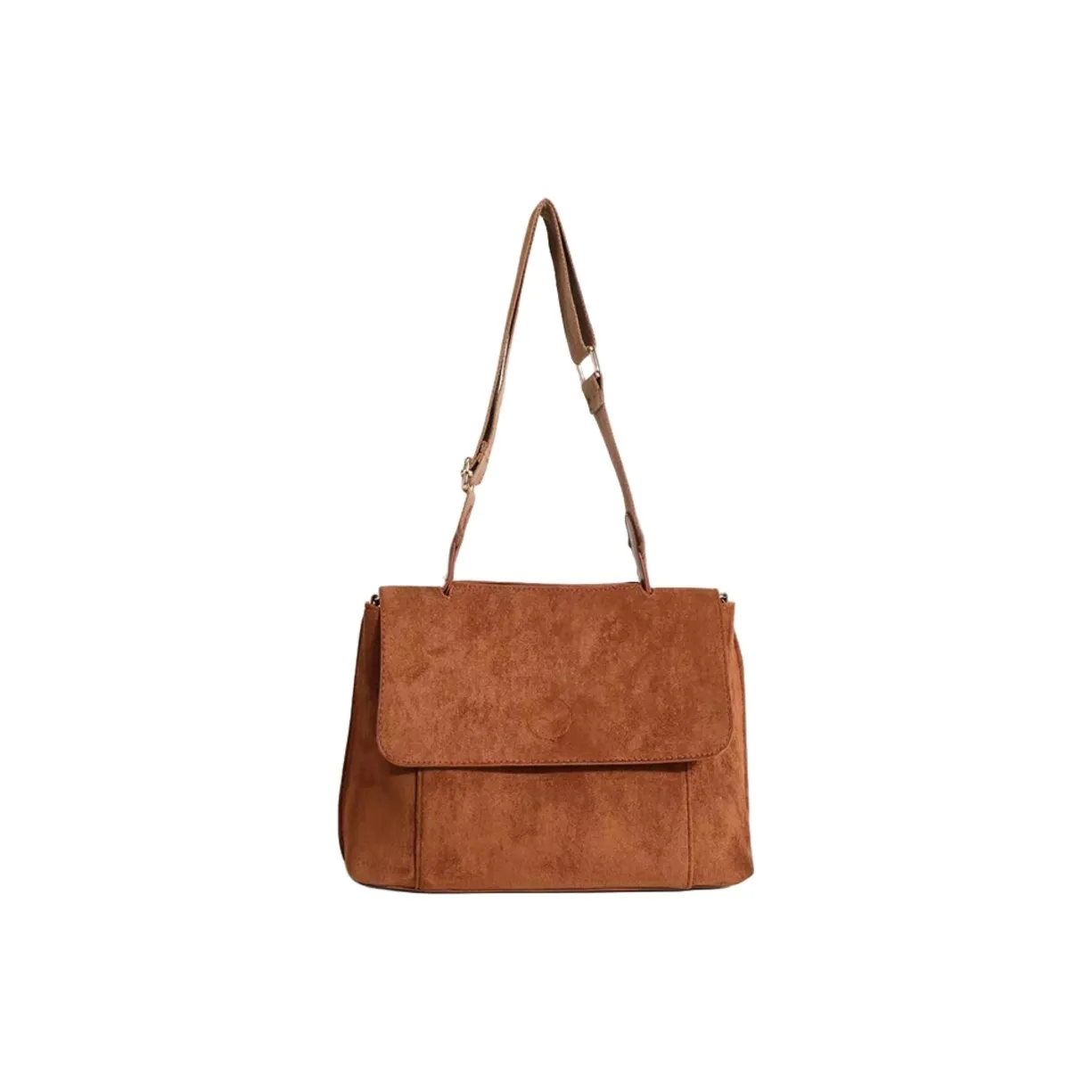 NOMK Suede Messenger Bag, Multifunctional Bag, Shoulder Bag, Crossbody Bag Regular Women's Brown