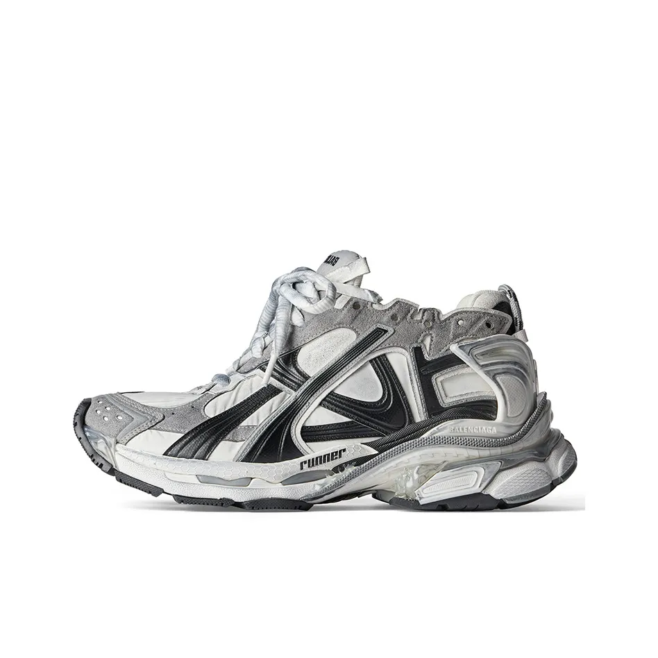 Balenciaga Runner SneakerS 'Grey White And Black Nylon And Suede Like Fabric' Women's