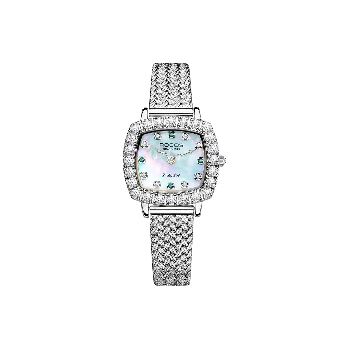 ROCOS Кварцевый Movement Женские часы 30MM*30MM*8mm Жемчужная раковина Цвет