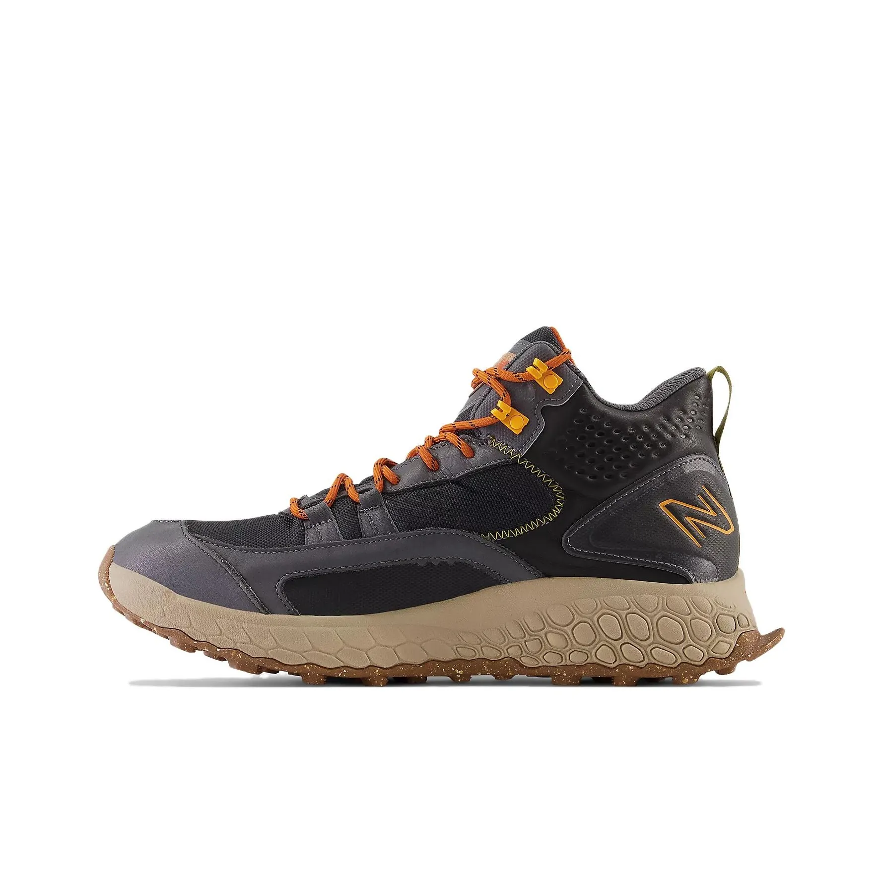New Balance Fresh Foam X Hierro Mid Gore Tex Black Magnet Hot Marigold