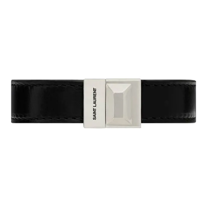 SAINT LAURENT Logo Engraved Stud Bracelet