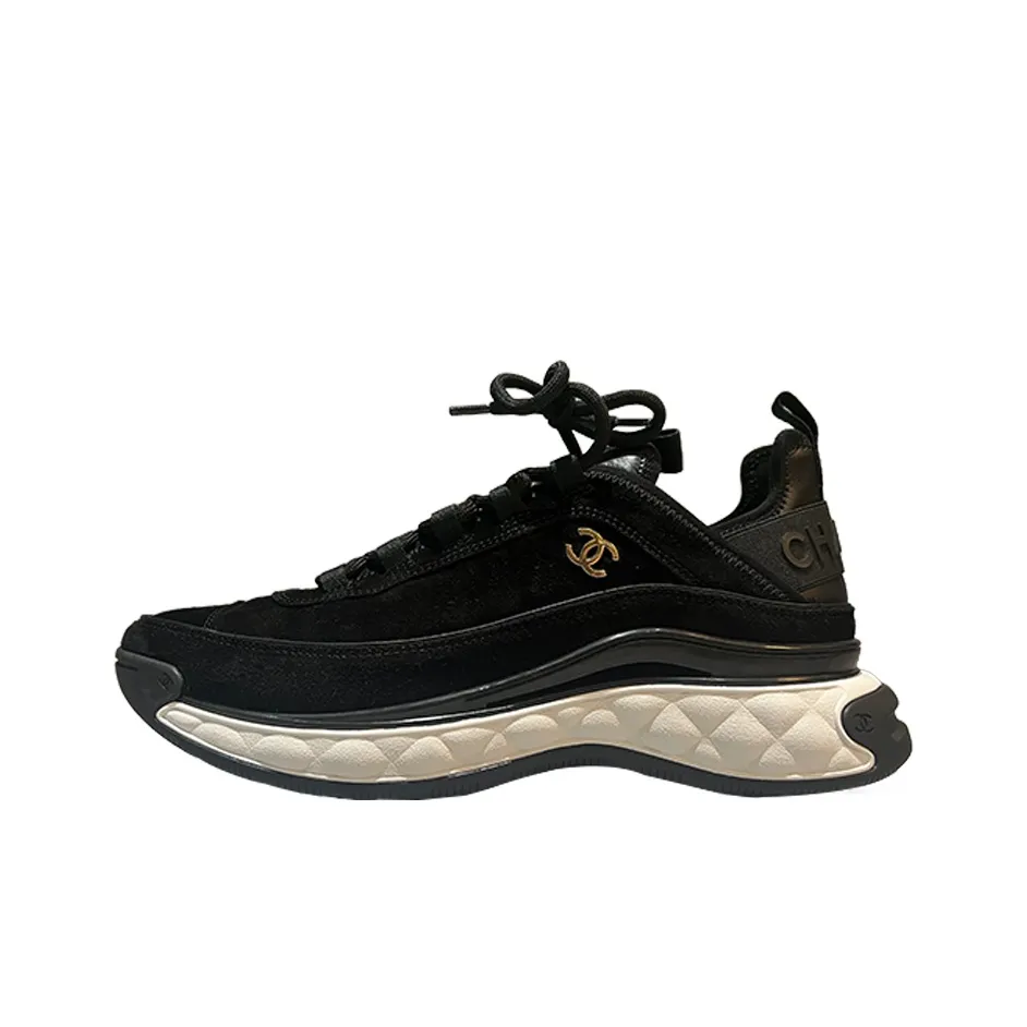 CHANEL Wear Resistant Low Top Casual Shoes Men's Black