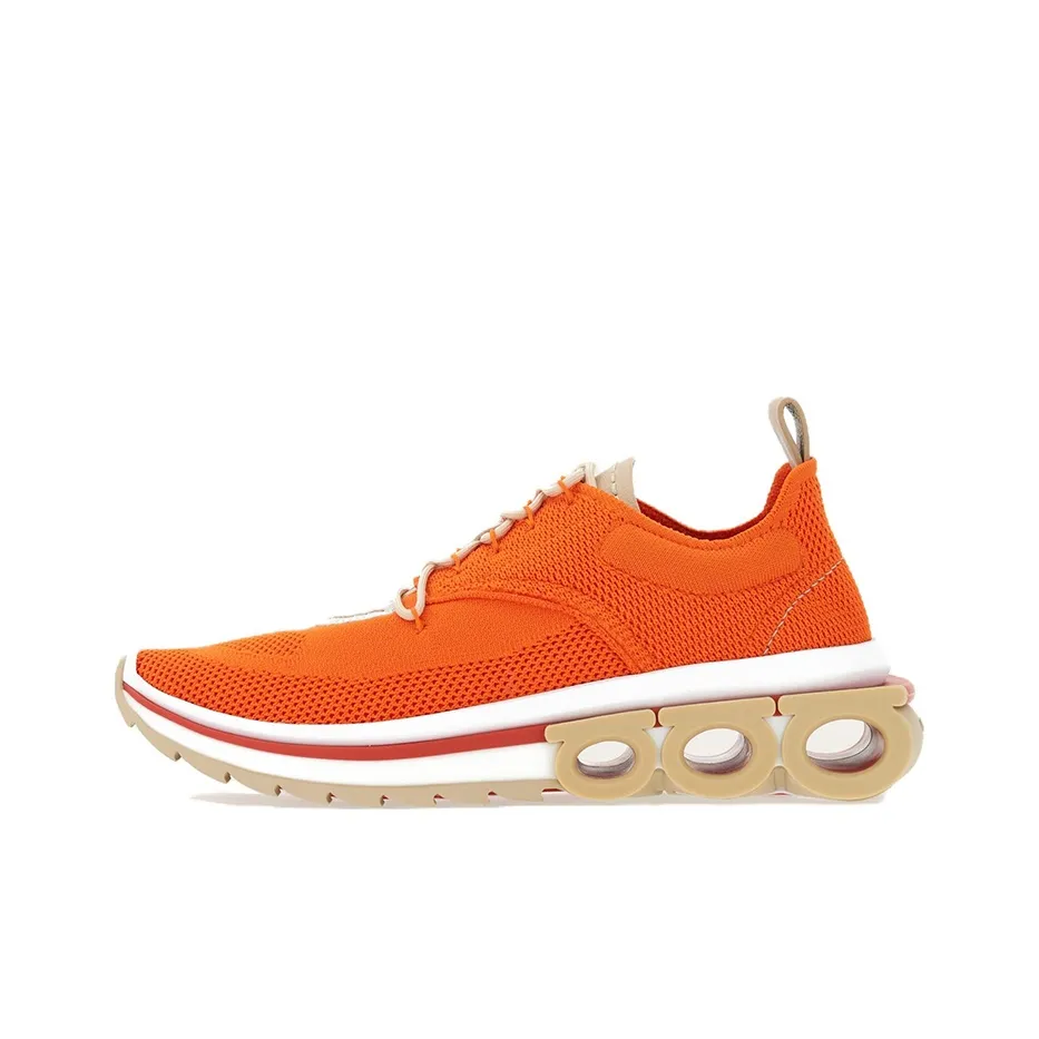 Ferragamo Устойчивая к истиранию низкая повседневная обувь для мужчин апельсинового цвета