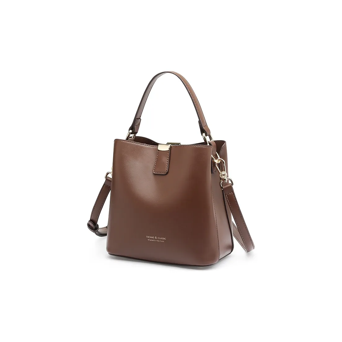 TUCANO ПУ (полиуретан) ведрообразная сумка средний размер женская кофейного цвета