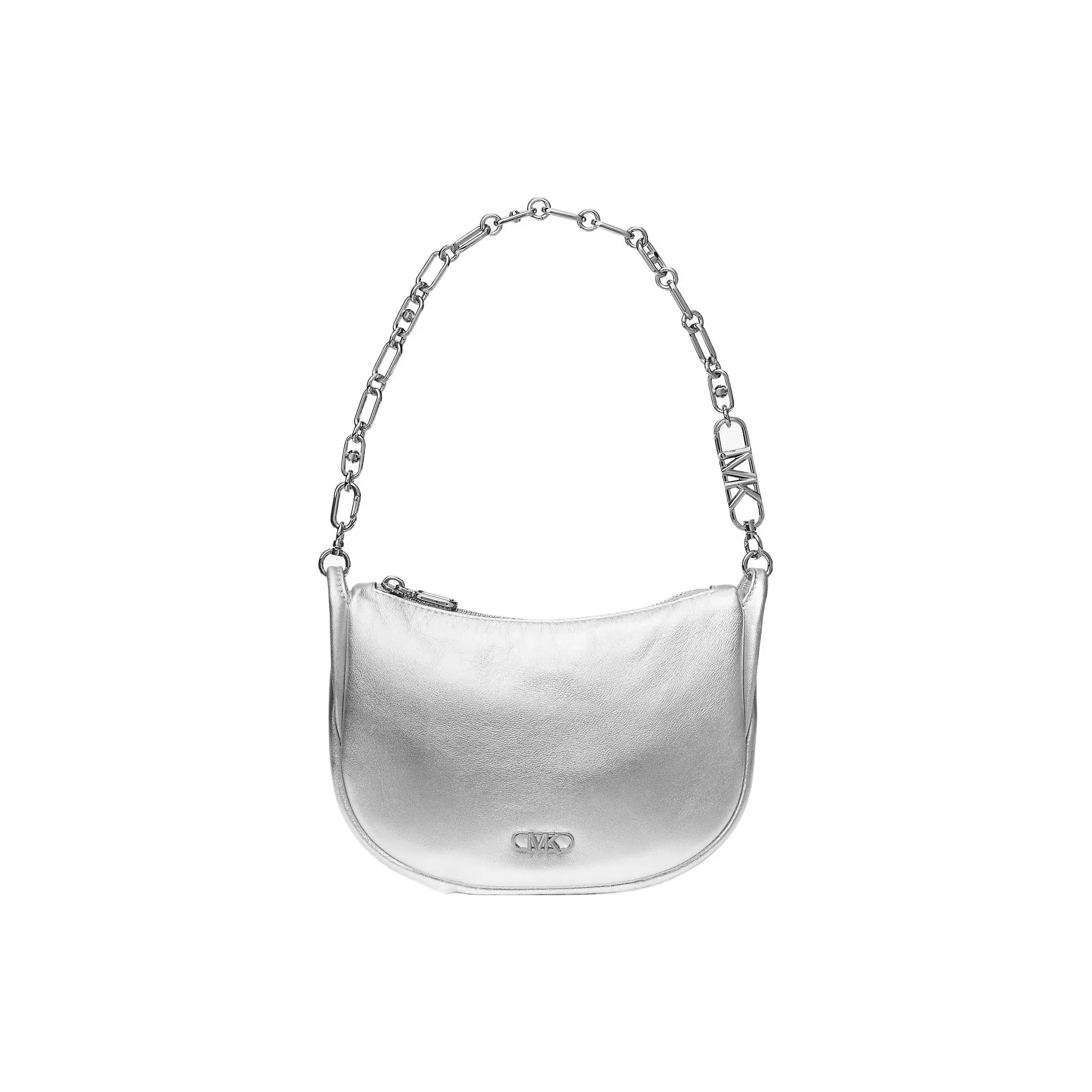 MICHAEL KORS Leather Handbag Shoulder Bag Women's Silver