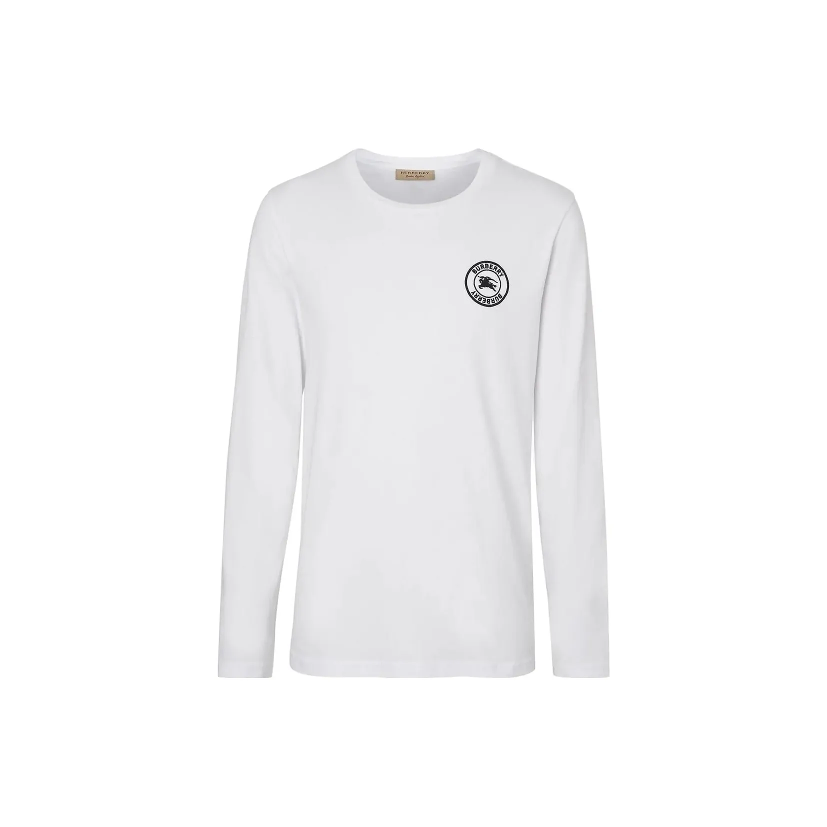 Burberry Embroidered Logo Cotton Long Sleeve T shirt