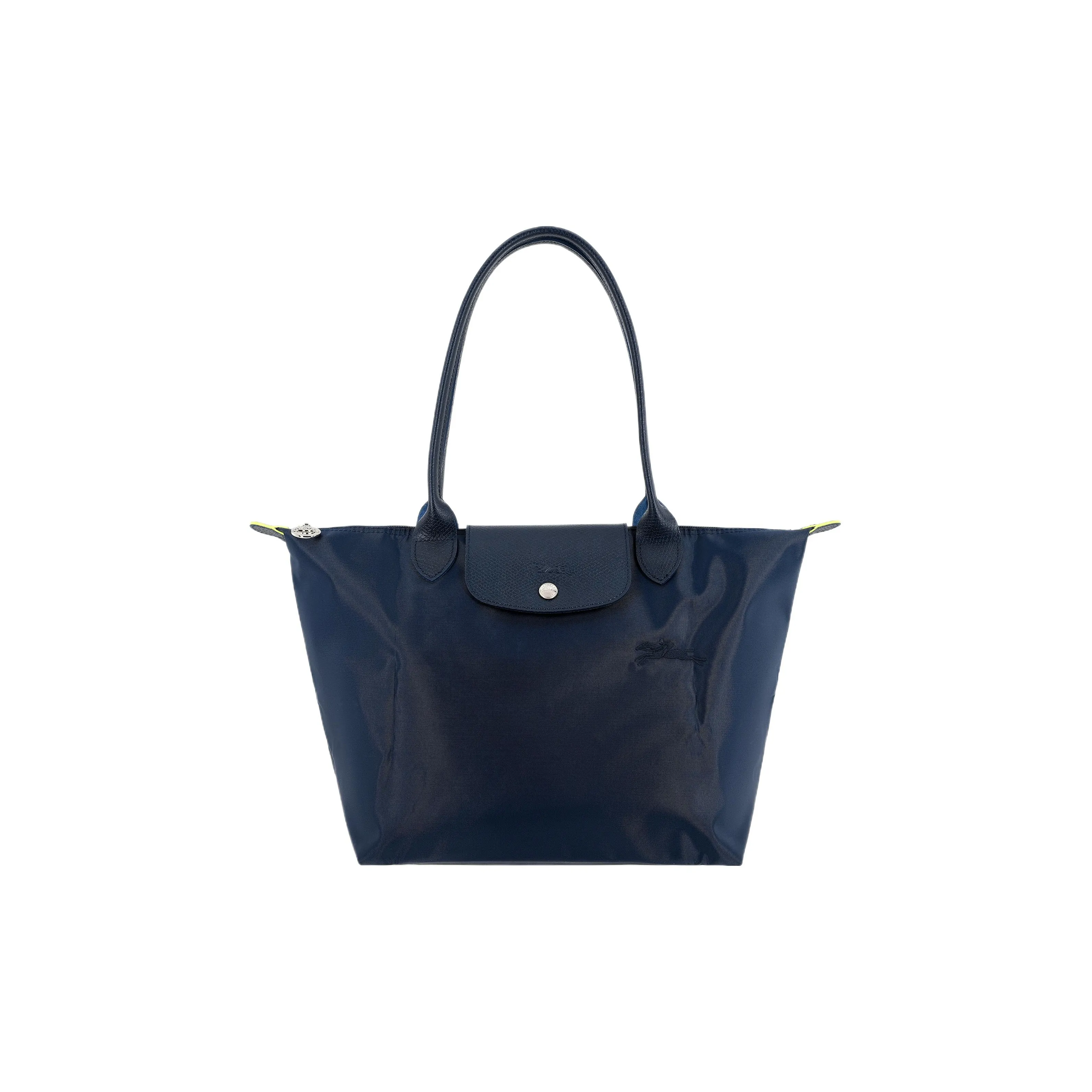 LONGCHAMP Le Pliage Green Recycled Canvas With Leather Canvas Bag Handbag Shoulder Bag Medium Size Women's Navy