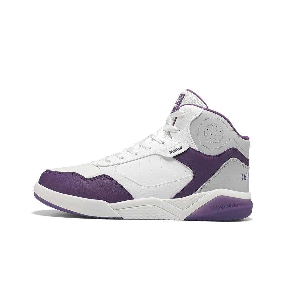361° Winter Syndrome Slip Resistant Cushioning Wear Resistant High Top Skateboard Shoes Men's White Purple