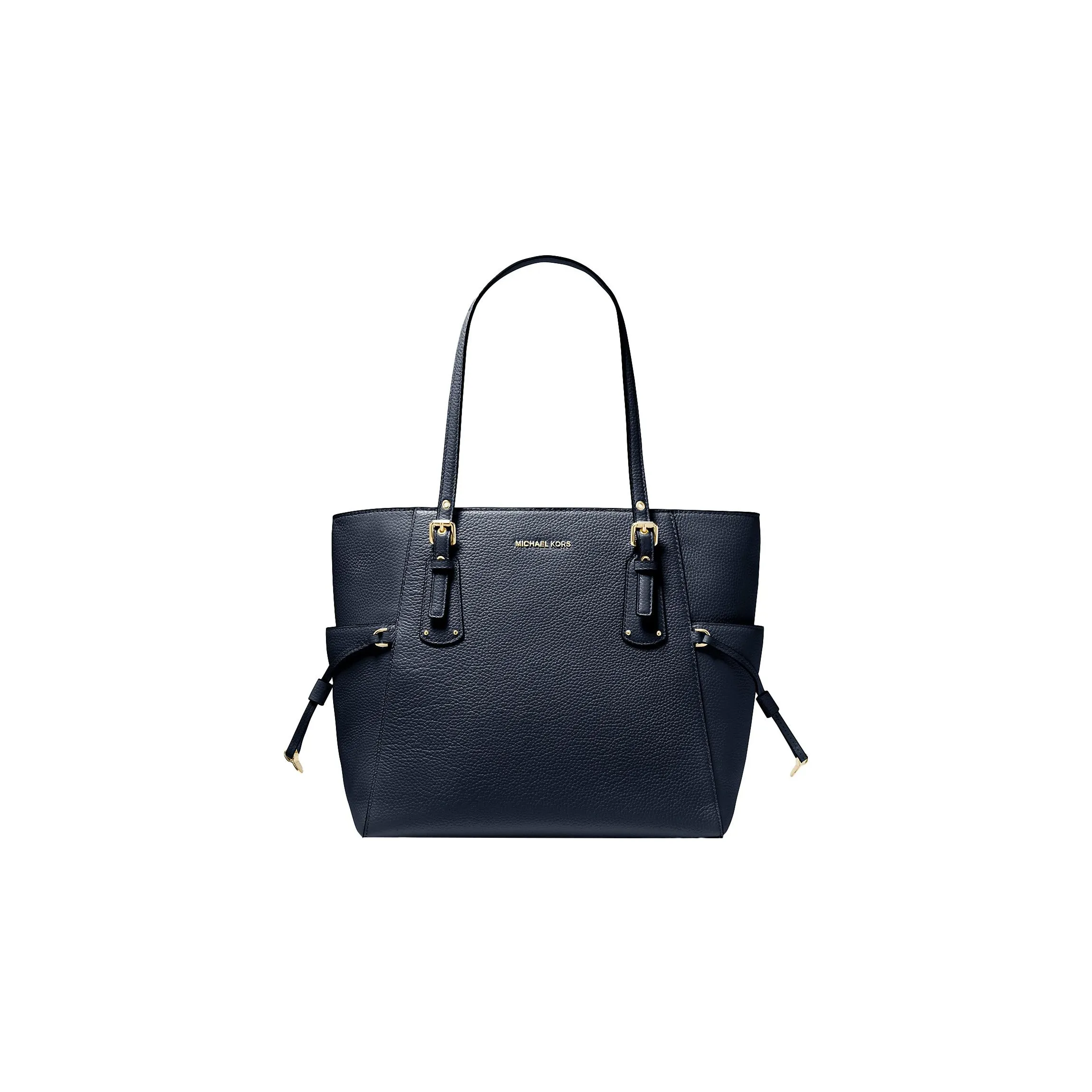 MICHAEL KORS Voyager Leather Tote Bag, Shopping Bag, Shoulder Bag, Handbag Trumpets Women's Marine Blue