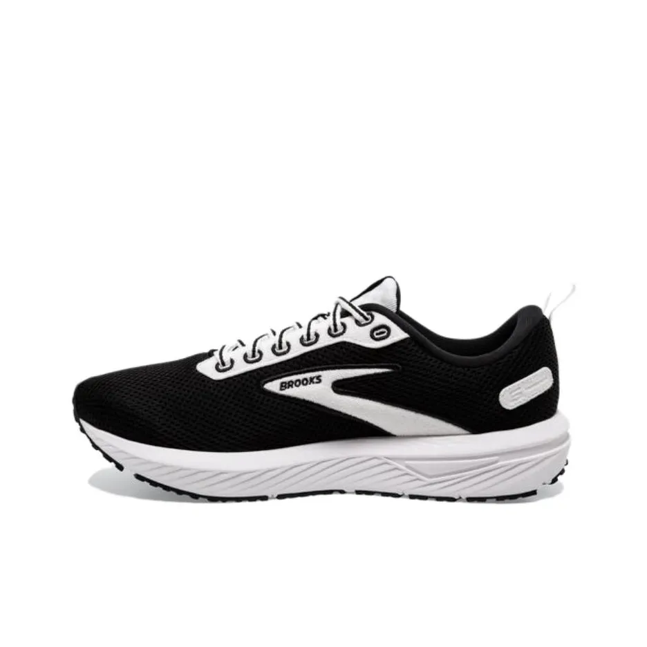Brooks Revel 6 Cushioning Anti-Slip And Wear-Resistant Low-Top Running Shoes Men's Black White