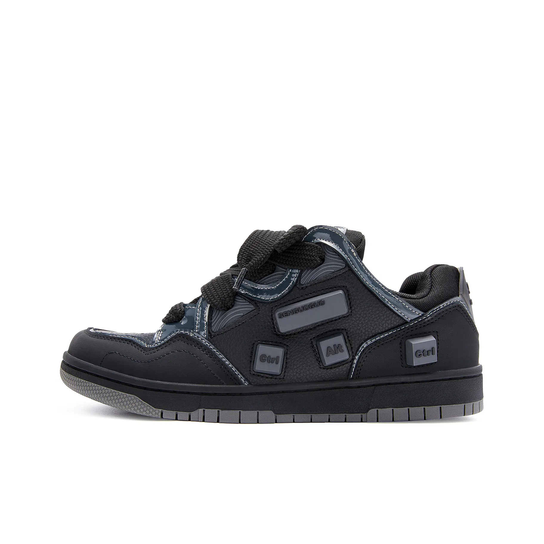 SENGUOGUO Keyboards Hero Collection Low Top Skateboard Shoes Unisex Black