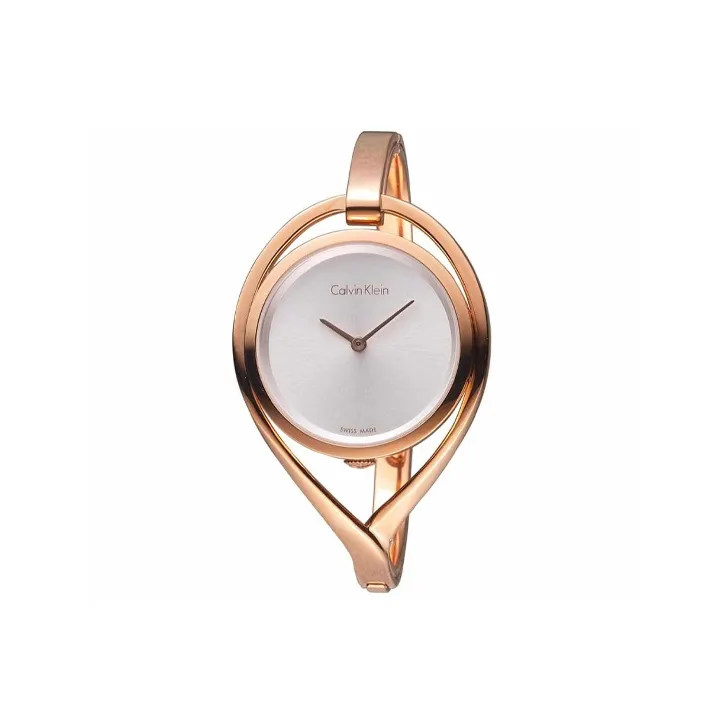 CALVIN KLEIN Женские часы Кварцевый механизм корпус из нержавеющей стали ремешок 29 мм серебристый циферблат